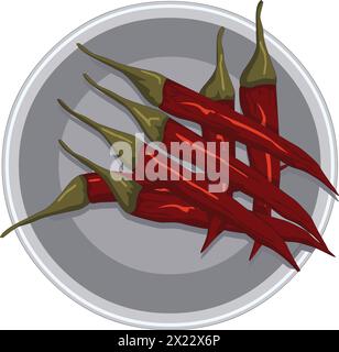 Illustrazione vettoriale dei peperoncini rossi Illustrazione Vettoriale