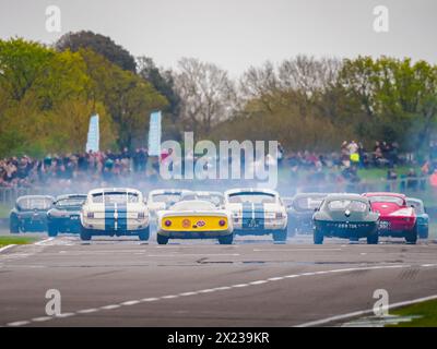 Inizio della gara del Graham Hill Trophy, riunione dei membri Goodwood 81MM Foto Stock