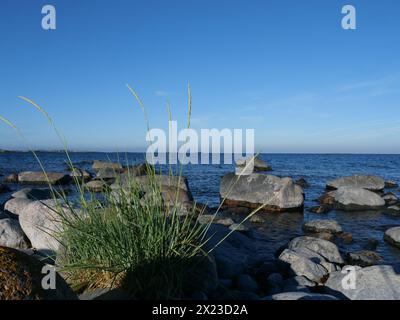 Lontano dalla terraferma, l'aspra e bellissima isola di Utö, la Finlandia Foto Stock