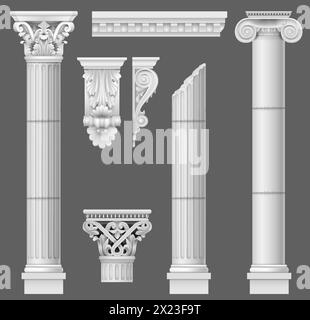 Set di vecchie colonne classiche Illustrazione Vettoriale