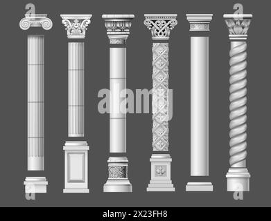 Set di vecchie colonne classiche Illustrazione Vettoriale