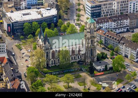 Luftbild, kath. Kirche St Gertrud, GOP Theater, Stadtkern, Essen, Ruhrgebiet, Nordrhein-Westfalen, Deutschland ACHTUNGxMINDESTHONORARx60xEURO *** Vista aerea, chiesa cattolica di St Gertrud, teatro GOP, centro città, Essen, zona della Ruhr, Renania settentrionale-Vestfalia, Germania ACHTUNGxMINDESTHONORARx60xEURO Foto Stock