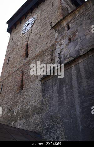 Axente Sever, Rumänien, Romania; frammento di chiesa fortificata dall'esterno; Teil einer Wehrkirche von außen; frammento de una iglesia fortificada Foto Stock