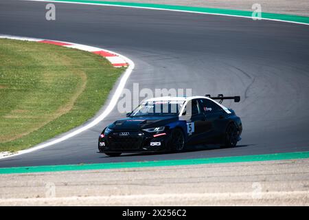 Circuito di Vallelunga, Roma, Italia 19-04-2024 - FIA TCR World Tour, prove libere. Demir Eröge su Audi in azione su pista. Foto: Fabio Pagani/Alamy Live News Foto Stock