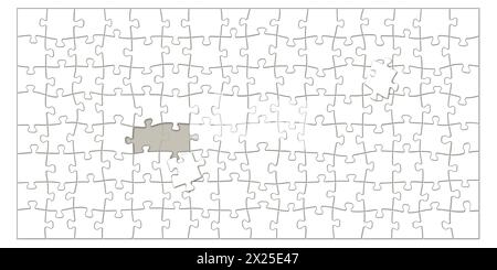 Puzzle puzzle pezzi illustrazione mockup, isolato su backgroun bianco. Foto Stock