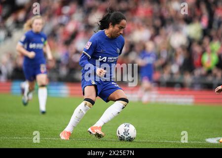 Manchester United Women vs Chelsea Women- Women's fa Cup semifinale LEIGH, INGHILTERRA - 14 DICEMBRE: Mayra RAMIREZ durante la partita del quarto turno di fa Cup femminile tra Manchester United e Chelsea al Leigh Sports Village il 14 aprile 2024 a Leigh, Inghilterra. Foto Stock