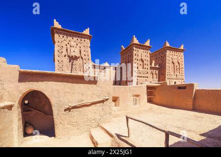 Kasbah Amridil, una storica residenza fortificata o kasbah nell'oasi di Skoura, in Marocco. Foto Stock