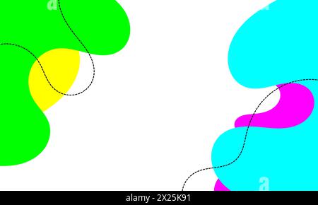 Sfondo astratto colorato con una forma geometrica fluida piatta e ondulata. semplice illustrazione dinamica per banner, poster, superficie, pubblicità, volantini, idea Illustrazione Vettoriale