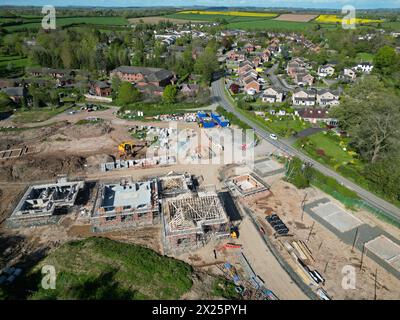 Sutton St Nicholas Herefordshire Regno Unito - 24 nuove costruzioni case cantiere in espansione villaggio rurale vicino a Hereford - foto aprile 2024 Foto Stock