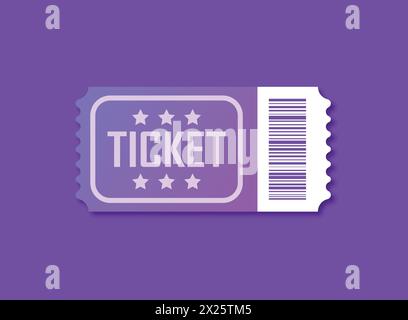 Icona ticket in stile piatto. Illustrazione del vettore del coupon su sfondo isolato. Firma del voucher per il business concept. Illustrazione Vettoriale