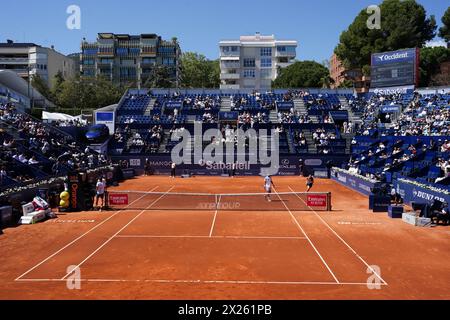 19 aprile 2024; Real Club de Tenis Barcelona 1899, Barcellona, Spagna: ATP 500 Barcelona Open Banc Sabadell Tennis, 5° giorno; il campo in terra battuta Foto Stock