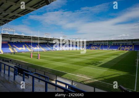 Warrington, Regno Unito. 20 aprile 2024. Una visione generale dell'Halliwell Jones Stadium prima della partita del Betfred Super League Round 8 Warrington Wolves vs Leigh Leopards all'Halliwell Jones Stadium, Warrington, Regno Unito, 20 aprile 2024 (foto di Steve Flynn/News Images) a Warrington, Regno Unito, il 20/4/2024. (Foto di Steve Flynn/News Images/Sipa USA) credito: SIPA USA/Alamy Live News Foto Stock