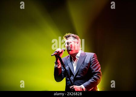 Carpi, Italia. 19 aprile 2024. Tony Hadley vive a Carpi. (Foto di Carlo Vergani/Pacific Press) credito: Pacific Press Media Production Corp./Alamy Live News Foto Stock