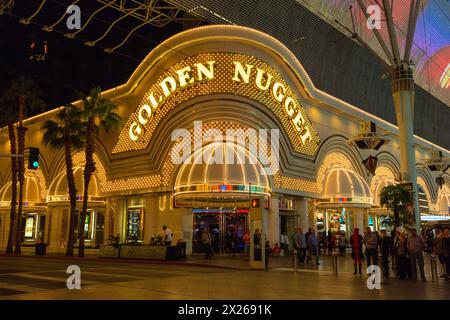 Las Vegas, Nevada. Fremont Street. Il Golden Nugget Casino. Foto Stock