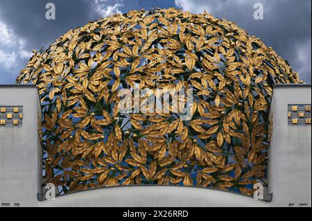 Cupola del Centro esposizioni della Secessione viennese (Art Nouveau viennese), 1898, progettata da otto Wagner, costruita da Joseph Maria Olbrich, Vienna Foto Stock