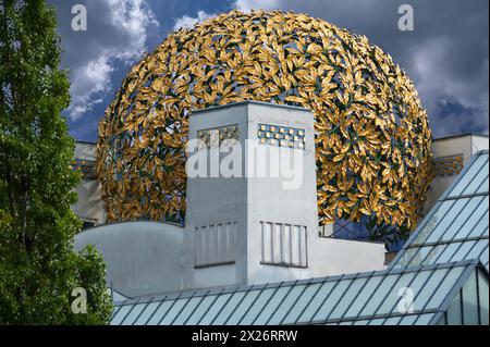 Cupola del Centro esposizioni della Secessione viennese (Art Nouveau viennese), 1898, progettata da otto Wagner, costruita da Joseph Maria Olbrich, Vienna Foto Stock