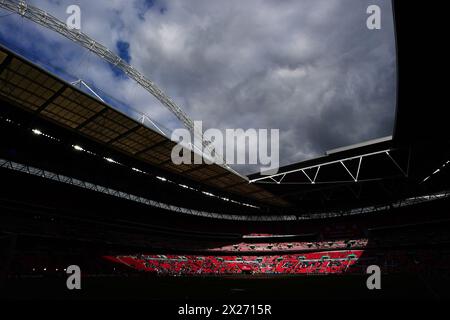 Durante la semifinale della Emirates fa Cup al Wembley Stadium di Londra. Data foto: Sabato 20 aprile 2024. Foto Stock