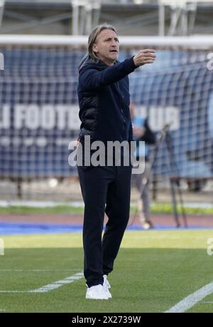 Firenze, Italia. 20 aprile 2024. L'allenatore di Empoli Davide Nicola durante la partita di calcio di serie A tra Empoli e Napoli allo Stadio Empoli di Empoli (FI), centro Italia - sabato 6 aprile 2024. Sport - calcio (foto di Marco Bucco/la Presse) credito: LaPresse/Alamy Live News Foto Stock