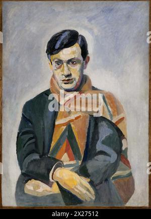 Il ritratto di Tristan Tzara è un dipinto ad olio su cartone del pittore francese Robert Delaunay, creato nel 1923. IT Foto Stock