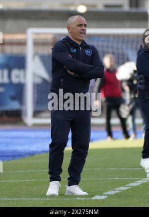 Firenze, Italia. 20 aprile 2024. L'allenatore del Napoli Francesco Calzona durante la partita di calcio di serie A tra Empoli e Napoli allo Stadio Empoli di Empoli (FI), centro Italia - sabato 6 aprile 2024. Sport - calcio (foto di Marco Bucco/la Presse) credito: LaPresse/Alamy Live News Foto Stock