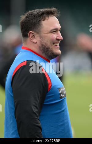 Jamie George dei Saracens durante il warm up al Gallagher Premiership Rugby match tra Saracens e Gloucester allo Stonex Stadium di Londra, Inghilterra, il 20 aprile 2024. Foto di Phil Hutchinson. Solo per uso editoriale, licenza richiesta per uso commerciale. Non utilizzare in scommesse, giochi o pubblicazioni di singoli club/campionato/giocatori. Crediti: UK Sports Pics Ltd/Alamy Live News Foto Stock