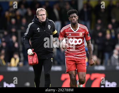 Westerlo, Belgio. 20 aprile 2024. Jonathan Panzo di Standard nella foto durante una partita di calcio tra KVC Westerlo e Standard de Liege, sabato 20 aprile 2024 a Westerlo, il giorno 4 (su 10) dei play-off europei della "Jupiler Pro League" 2023-2024 prima divisione del campionato belga. BELGA FOTO JOHN THYS credito: Belga News Agency/Alamy Live News Foto Stock