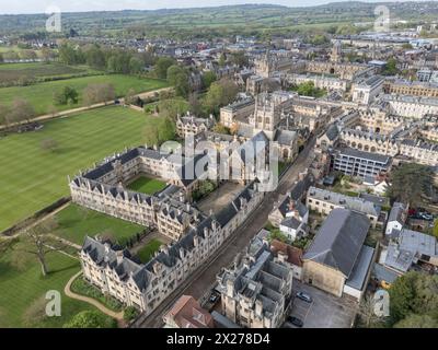 Veduta aerea del Merton College, Università di Oxford, Regno Unito. Foto Stock