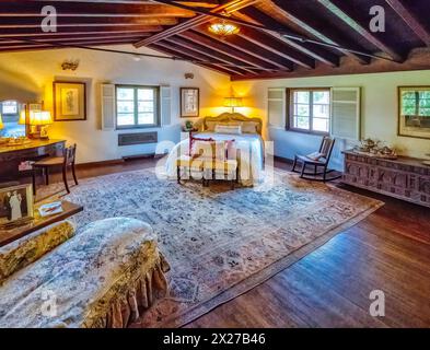 Camera da letto a El Retiro, che significa "rifugio", la casa di Charles Austin Buck, dirigente della Bethleham Steel, ed è nel National Registor of Historic Places Foto Stock