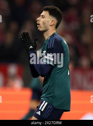 Gabriel Martinelli dell'Arsenal MONACO DI BAVIERA, GERMANIA - 17 APRILE: Incontro di andata e ritorno dei quarti di finale di UEFA Champions League tra il Bayern MŸnchen e l'Arsenal FC all'Allianz Arena il 17 aprile 2024 a Monaco di Baviera, Germania. FC Bayern MŸnchen - FC Arsenal Fussball UEFA Champions League Saison 2023 2023 Allianz Arena 4.10.2022 © diebilderwelt / Alamy Stock Foto Stock