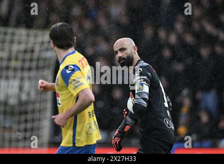 Westerlo, Belgio. 20 aprile 2024. Il portiere di Westerlo, Sinan Bolat, raffigurato durante una partita di calcio tra KVC Westerlo e Standard de Liege, sabato 20 aprile 2024 a Westerlo, il giorno 4 (su 10) dei play-off europei della prima divisione del campionato belga 'Jupiler Pro League' del 2023-2024. BELGA FOTO JOHN THYS credito: Belga News Agency/Alamy Live News Foto Stock