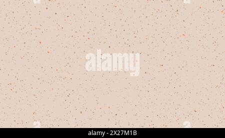 Motivo senza cuciture Peach Fuzz terrazzo su sfondo pesca. Moderno motivo a mosaico senza cuciture. Pavimento in granito senza cuciture sul terrazzo, sfondo vintage grunge Illustrazione Vettoriale