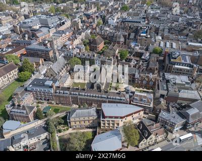 Vista aerea del St Peter's College, Università di Oxford, Oxford, Regno Unito. Foto Stock