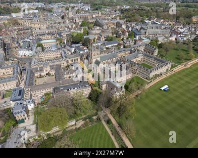 Vista aerea del Merton College, Università di Oxford, Oxford, Regno Unito. Foto Stock