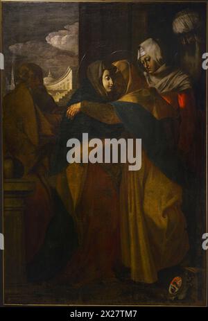 "The Visitation". Dipinto di un seguace del Genovesino, XVII secolo. Olio su tela. Museo civico ala Ponzone. Cremona. Italia. Foto Stock