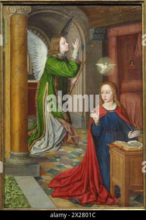 The Annunciation, 1490–1495, Art Institute of Chicago Jean Hey Foto Stock