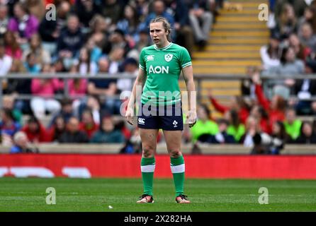 Twickenham, Regno Unito. 20 aprile 2024. PGuiness Womens sei nazioni. Inghilterra V Irlanda. Stadio di Twickenham. Twickenham. Eve Higgins (Irlanda) durante la partita di rugby England V Ireland Guinness Womens Six Nations. Crediti: Sport in foto/Alamy Live News Foto Stock