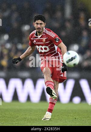 Westerlo, Belgio. 20 aprile 2024. Steven alzate di Standard raffigurato in azione durante una partita di calcio tra KVC Westerlo e Standard de Liege, sabato 20 aprile 2024 a Westerlo, il giorno 4 (su 10) dei play-off europei della prima divisione del campionato belga 'Jupiler Pro League' del 2023-2024. BELGA FOTO JOHN THYS credito: Belga News Agency/Alamy Live News Foto Stock