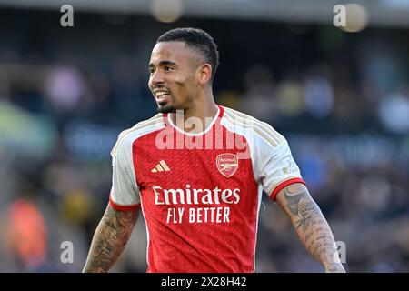 Wolverhampton, Regno Unito. 20 aprile 2024. Gabriel Jesus dell'Arsenal, durante la partita di Premier League Wolverhampton Wanderers vs Arsenal a Molineux, Wolverhampton, Regno Unito, 20 aprile 2024 (foto di Cody Froggatt/News Images) a Wolverhampton, Regno Unito, il 20/4/2024. (Foto di Cody Froggatt/News Images/Sipa USA) credito: SIPA USA/Alamy Live News Foto Stock