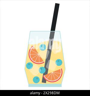 Bicchiere di limonata bevanda estiva. Bevanda rinfrescante Illustrazione Vettoriale