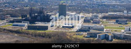 Vista dall'alto del memoriale dell'industria Phoenix-West, Dortmund Foto Stock