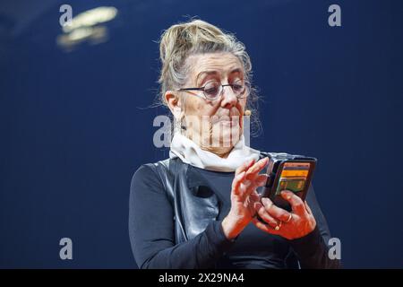 Mechelen, Belgio. 21 aprile 2024. Wivina Demeester nella foto durante il congresso elettorale del partito cristiano democratico fiammingo CD&V, domenica 21 aprile 2024 a Mechelen. BELGA FOTO NICOLAS MAETERLINCK credito: Belga News Agency/Alamy Live News Foto Stock