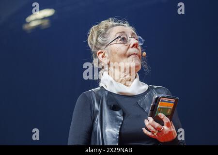 Mechelen, Belgio. 21 aprile 2024. Wivina Demeester nella foto durante il congresso elettorale del partito cristiano democratico fiammingo CD&V, domenica 21 aprile 2024 a Mechelen. BELGA FOTO NICOLAS MAETERLINCK credito: Belga News Agency/Alamy Live News Foto Stock