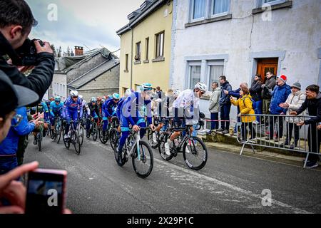 Liegi, Belgio. 21 aprile 2024. Lukasz Owsian polacco di Arkea-BB Hotels nella foto durante la corsa d'élite maschile della Liegi-Bastogne-Liegi, evento ciclistico di un giorno, 254, a 5 km da Liegi, su Bastogne a Liegi, domenica 21 aprile 2024. BELGA FOTO DIRK WAEM credito: Belga News Agency/Alamy Live News Foto Stock