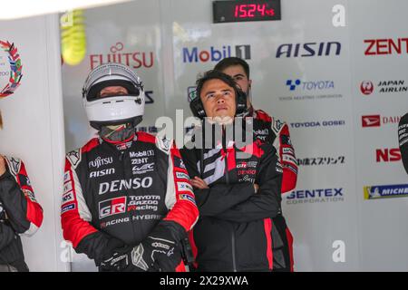 Imola, Italia, 20 aprile 2024, #7 Toyota Gazoo Racing (JPN) Toyota Gr010 – Hybrid (HY) Nyck De Vries (NLD) durante la 6 ore di Imola, seconda gara del FIA World Endurance Championship 2024 (FIA WEC) presso l'autodromo Internazionale Enzo e Dino Ferrari dal 18 al 21 aprile, 2024 a Imola, Italia - foto Bruno Vandevelde/MPS Agency Credit MPS Agency/Alamy Live News Foto Stock