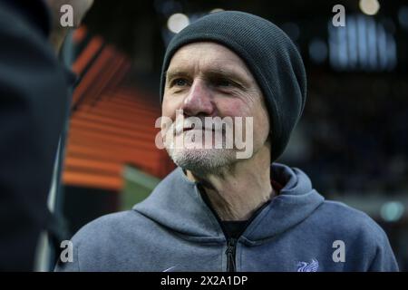 Bergamo, Italia, 18 aprile 2024. Claudio Taffarel durante la partita tra Atalanta e Liverpool per UEFA Europa League allo stadio Gewiss di Bergamo. Foto Stock