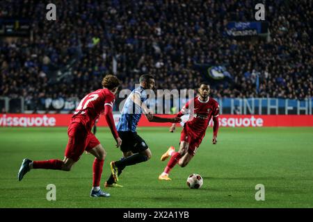 Bergamo, Italia, 18 aprile 2024. Zappacosta durante la partita tra Atalanta e Liverpool per UEFA Europa League allo stadio Gewiss di Bergamo. Credito Foto Stock