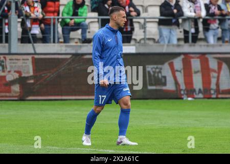 Cracovia, Polonia. 21 aprile 2024. 04.21.2024 Cracovia (Cracovia) Polonia, calcio, PKO BP Ekstraklasa (campionato polacco - primo livello), Sezon (stagione) 2023/2024, Cracovia - Puszcza Niepolomice op: Jakub Bartosz crediti: Konrad Swierad/Alamy Live News Foto Stock