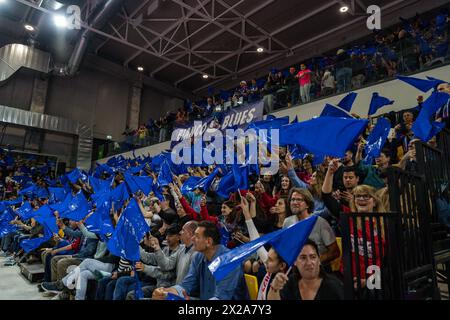 Firenze, Italia. 20 aprile 2024. Palazzo Wanny durante i playoff - finale - Savino del bene Scandicci vs Prosecco Doc Imoco Conegliano, partita di pallavolo femminile di serie A1 a Firenze, Italia, 20 aprile 2024 crediti: Agenzia fotografica indipendente/Alamy Live News Foto Stock