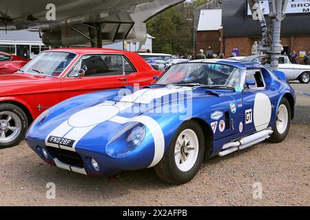 Shelby Daytona Coupe (1968, replica Ford), Mustang 60, 20 aprile 2024, Brooklands Museum, Weybridge, Surrey, Inghilterra, Regno Unito, Europa Foto Stock