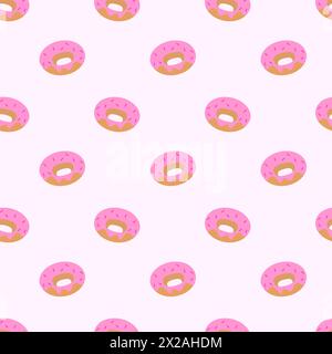 Motivo vettoriale senza cuciture con glassa e spruzzi di ciambelle. Cibo da cucina. Stile Doodle semplice. Illustrazione piatta vettoriale. Illustrazione Vettoriale